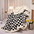 Chessboard Pattern Elegance Blanket — material texture close-up