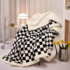 Chessboard Pattern Elegance Blanket — material texture close-up