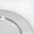 Elegant Stainless Steel Round Tray with Wooden Handles — product feature detail
