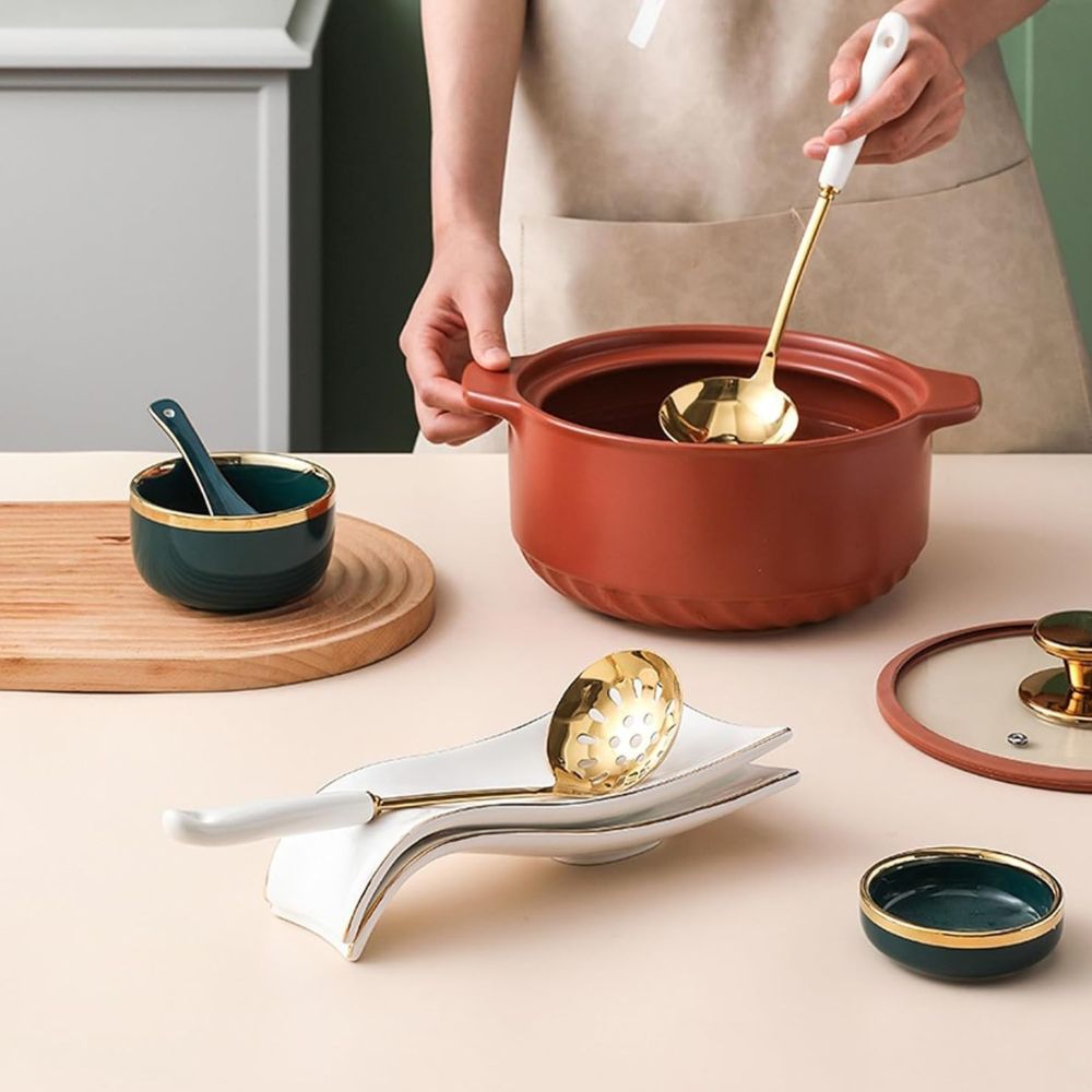 Flowline Ceramic Cooking Spoon Rest — main product photo