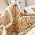 Delicate Floral Canvas Storage Basket — product in use