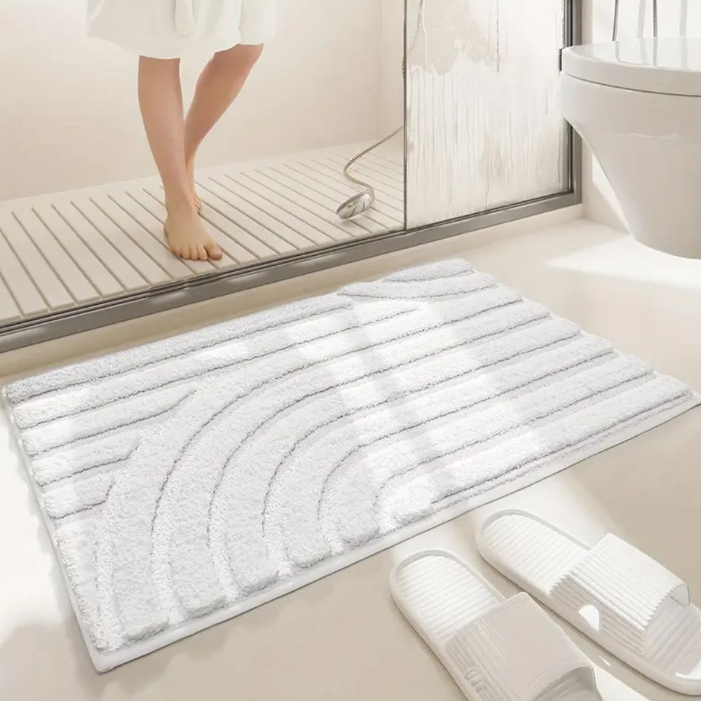 Cloud Luxe Flocked Bath Mat — product detail view