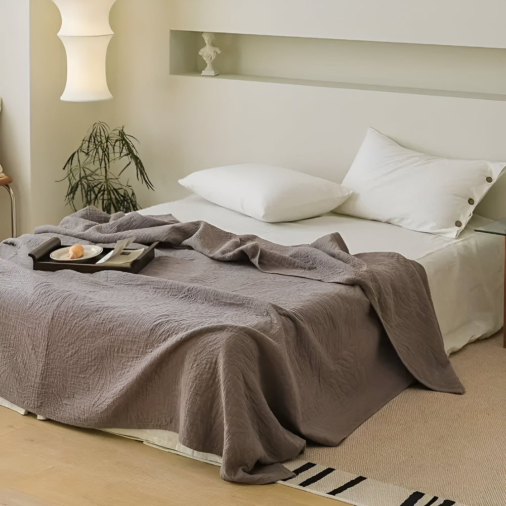 Soft Leaf Cotton Blanket — size and scale reference