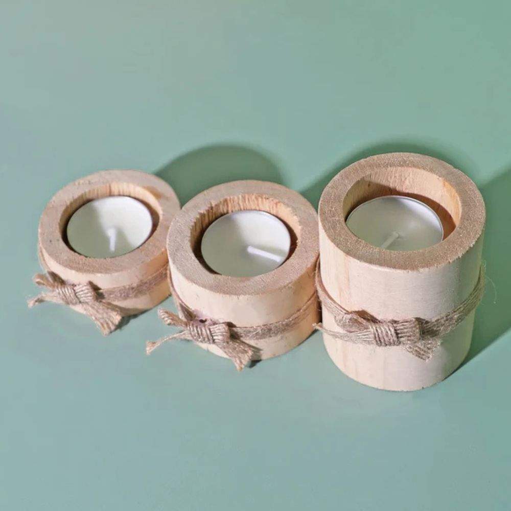 Bamboo Essence Candle Holders | 3 sets — alternate angle view