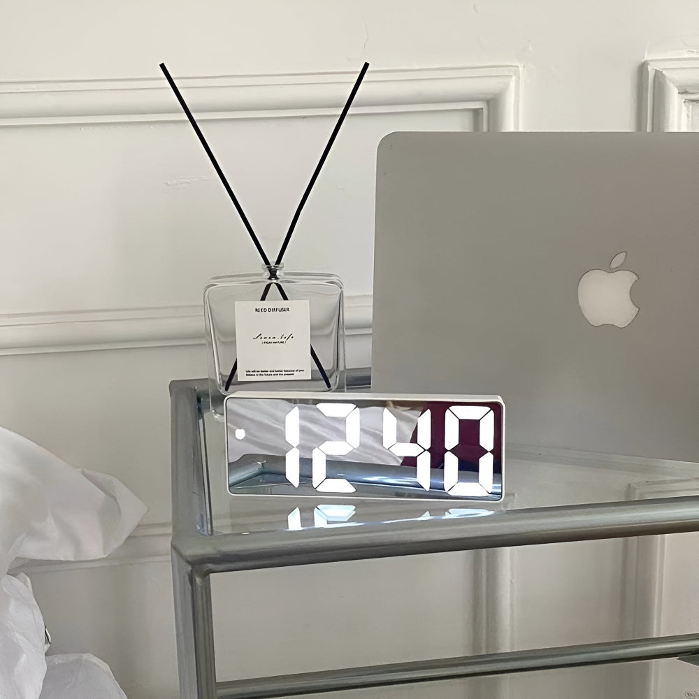 Digital LED Mirror Alarm Clock — main product photo