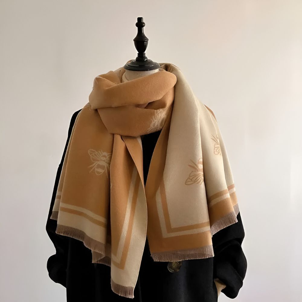 Nuvia Bee Pattern Winter Scarf — product detail view