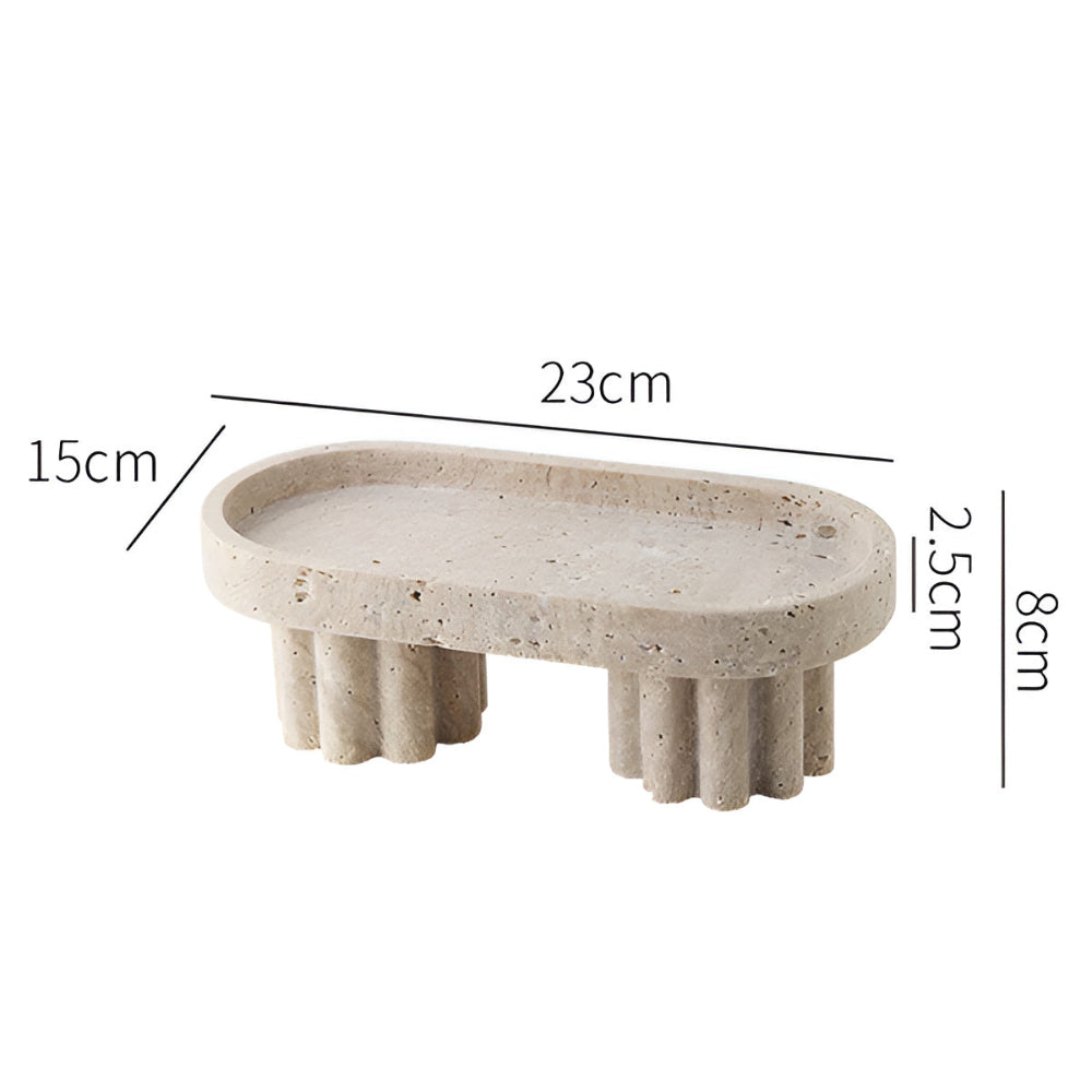 Pietra Natural Travertine Tray — alternate angle view