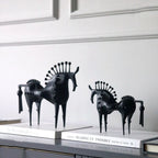 Black Stallion Metal Sculpture — product feature detail