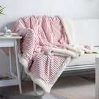 Fluffy Stripes Sherpa Blanket — product close-up