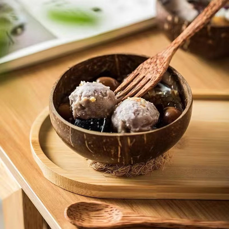 Handcrafted Coconut Bowls — product in use