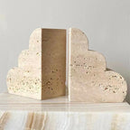 Elysian Travertine Bookends — alternate angle view