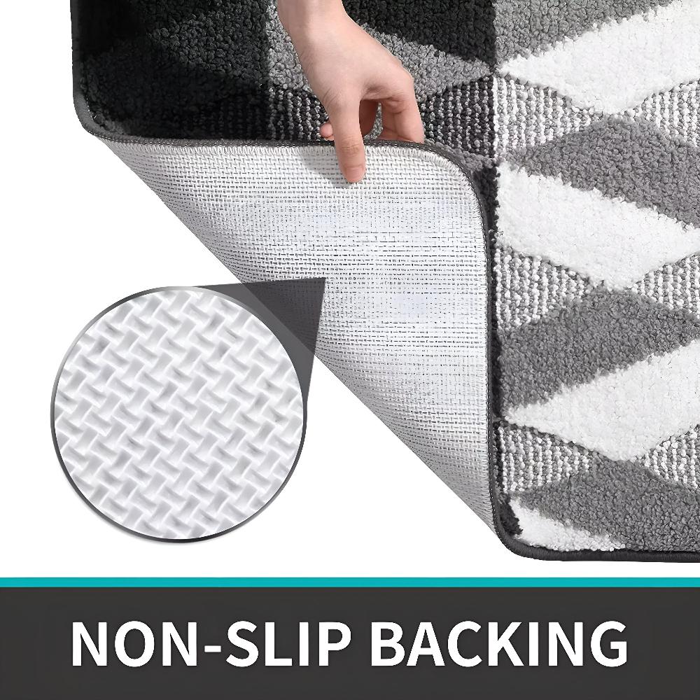 Soft Microfibre Non-Slip Geometric Rug — material texture close-up