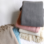 Chunky Knit Tassel Blanket — product in use