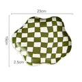 Classic Checkered Ceramic Plate — alternate angle view