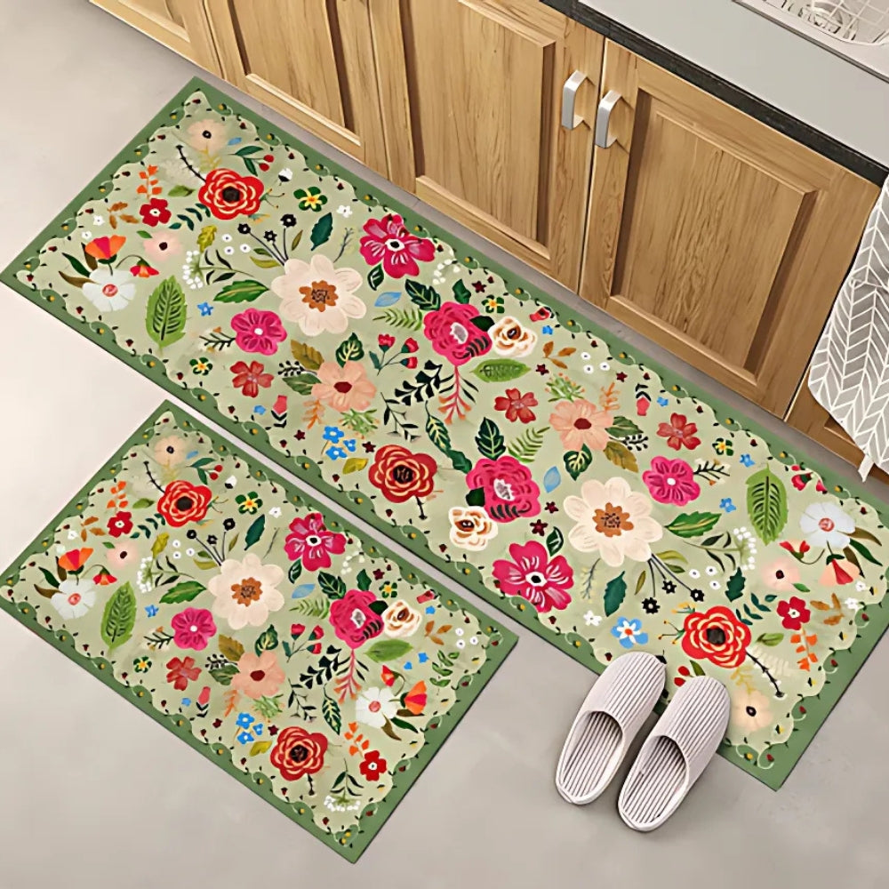 Meadow Boho Floral Kitchen Mat Set — product feature detail