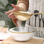 Gold Fine Mesh Strainer — size and scale reference