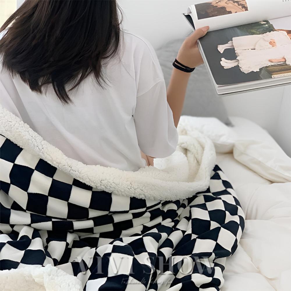 Chessboard Pattern Elegance Blanket — size and scale reference