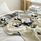 Kawaii Panda Knitted Blanket — product in use