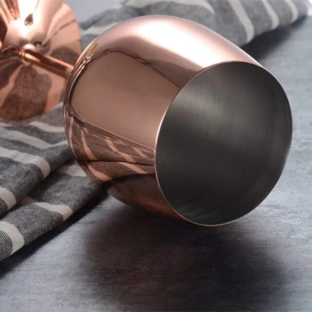 Lustrous Stainless Steel Wine Glass — product feature detail