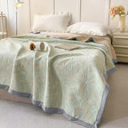 Wheat Garden Reversible Cotton Throw — size and scale reference
