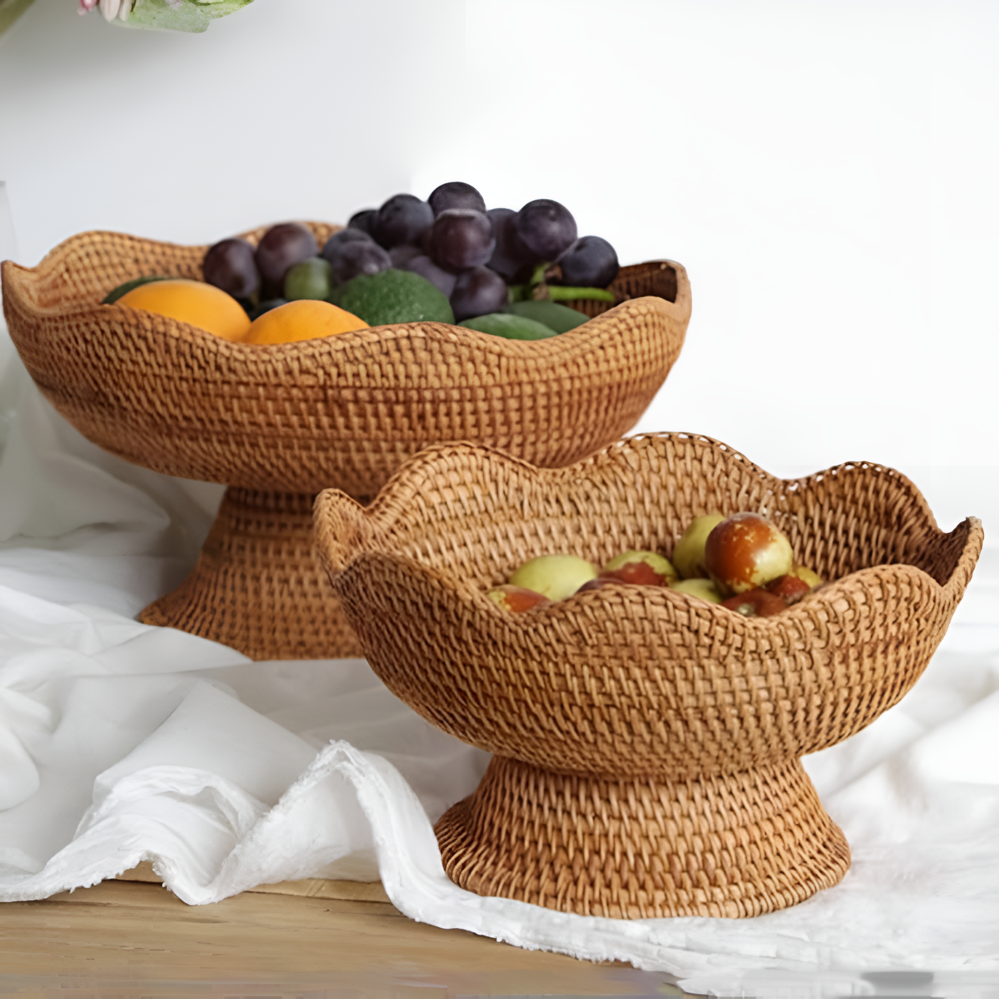 Natural Rattan Handwoven Fruit Basket — product in use