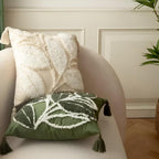 Plush Leaf With Tassel Cushion Cover — size and scale reference