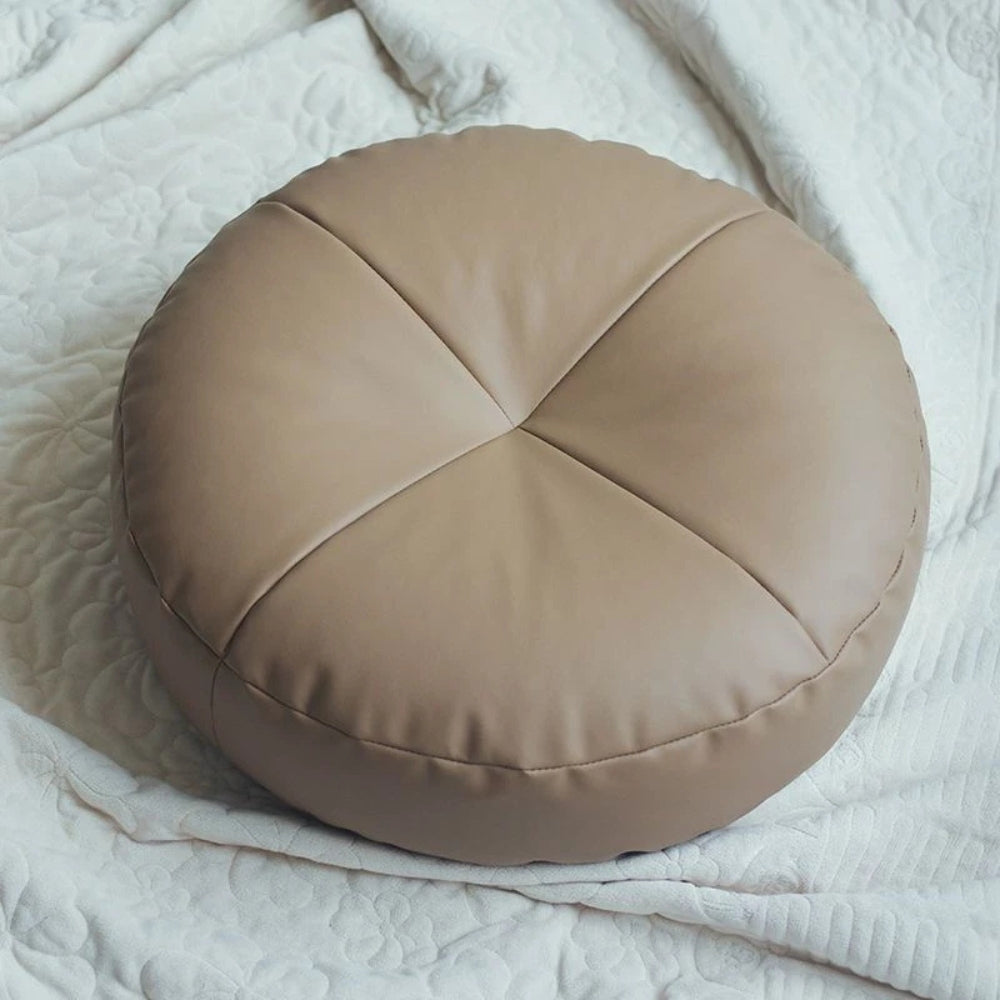Nappa Leather Japanese Style Cushion — material texture close-up