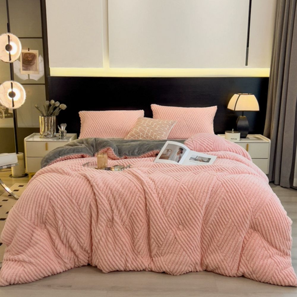 Chevron Luxe Plush Blanket — alternate angle view