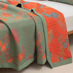 Ginkgo Orange Leaf Floral Pattern Coverlet — alternate angle view