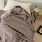 Soft Leaf Cotton Blanket — material texture close-up