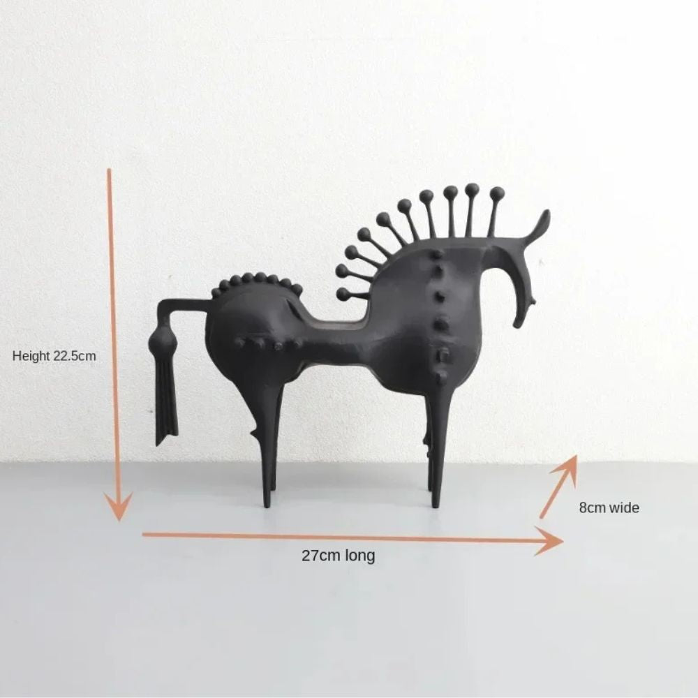 Black Stallion Metal Sculpture — alternate angle view