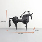 Black Stallion Metal Sculpture — alternate angle view