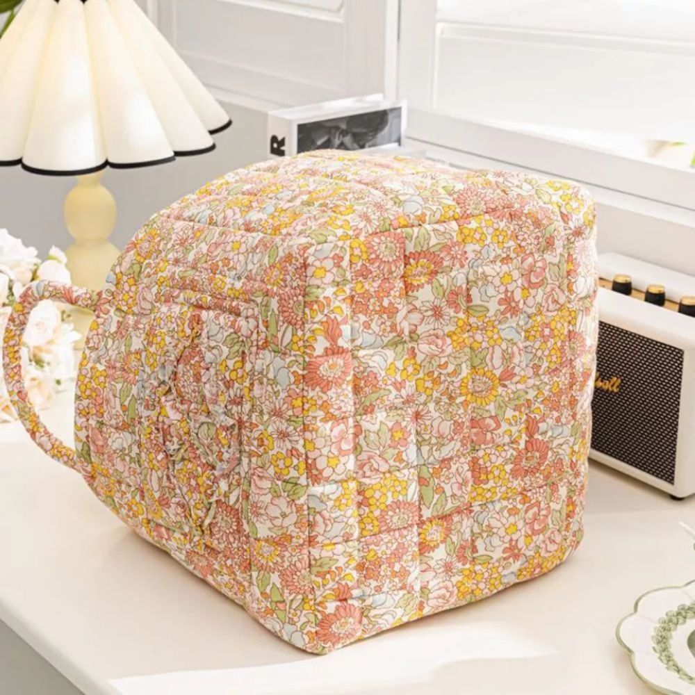 Delicate Floral Canvas Storage Basket — product close-up