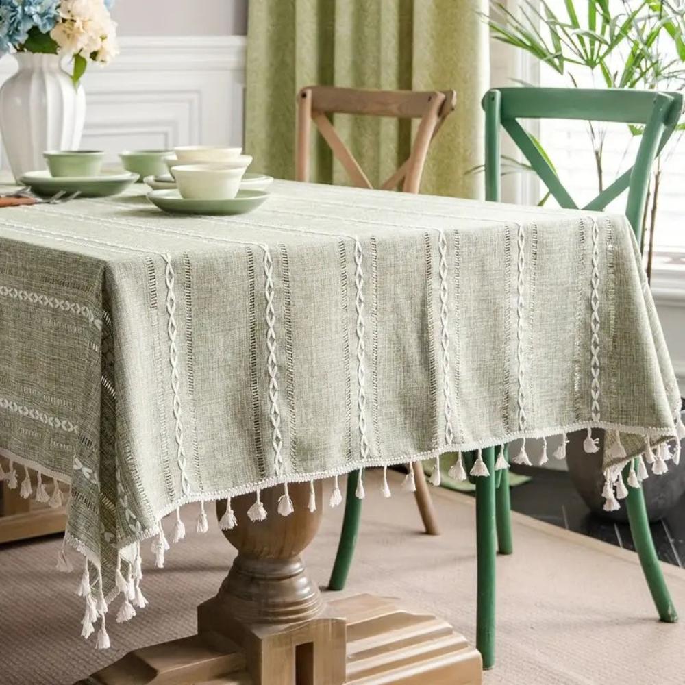 Elegant Cotton Linen Tablecloth — product detail view