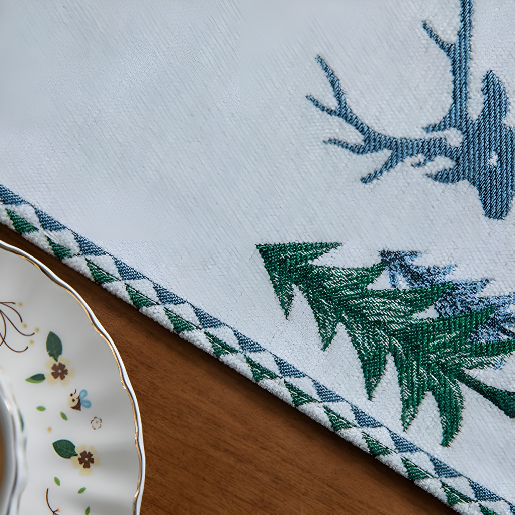 Festive Pine Tree Tassel Runner — alternate angle view