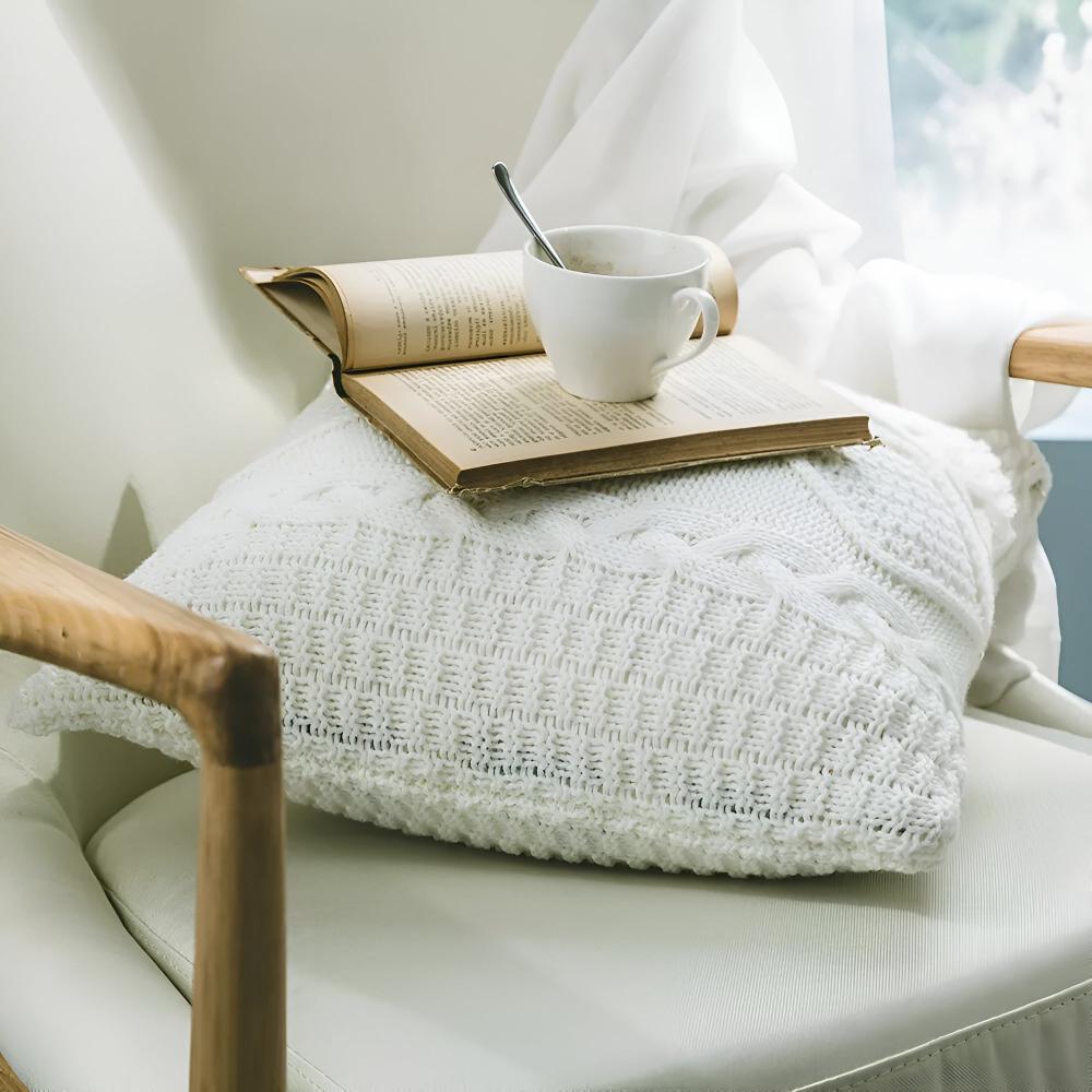 Braided Knitted Cushion Cover — size and scale reference