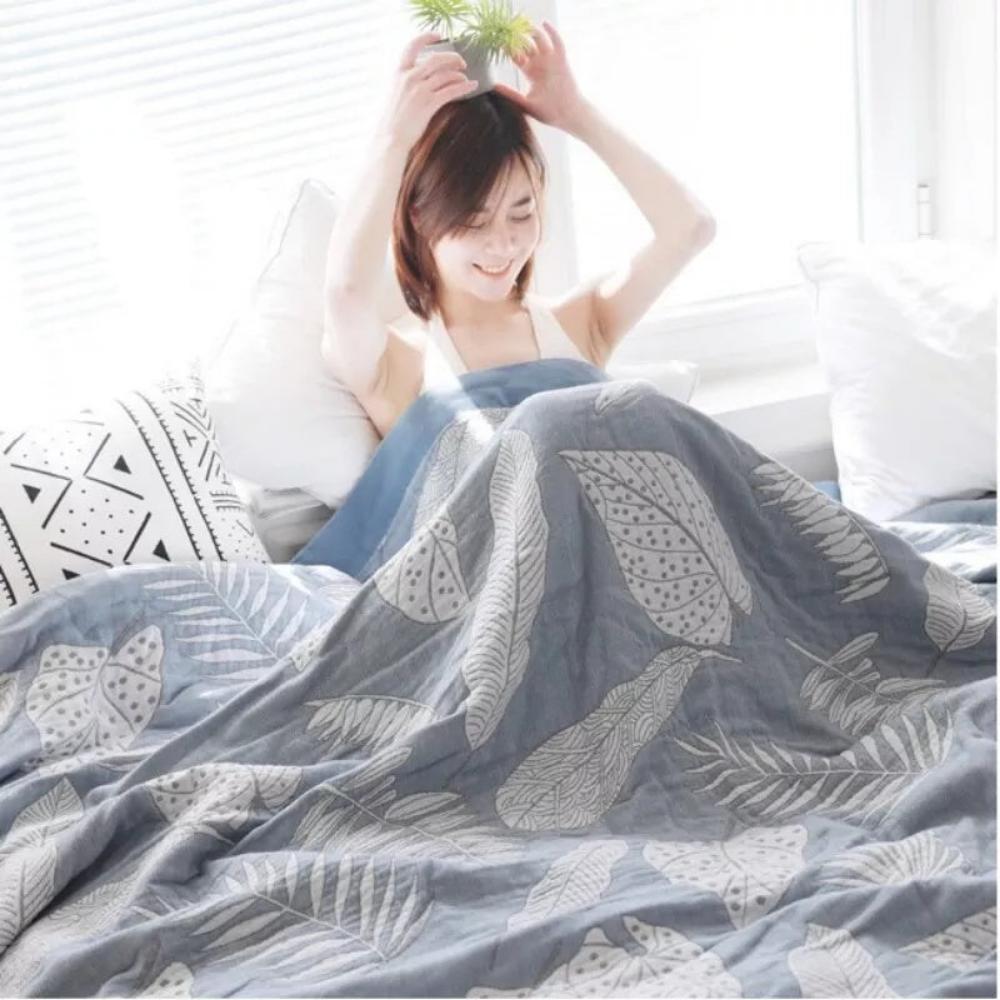 Leafy Whisper Summer Blanket — material texture close-up