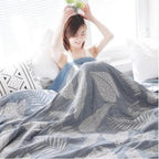 Leafy Whisper Summer Blanket — material texture close-up
