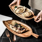 Leaf-Shaped Wooden Serving Plate — product in use