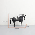 Black Stallion Metal Sculpture — material texture close-up