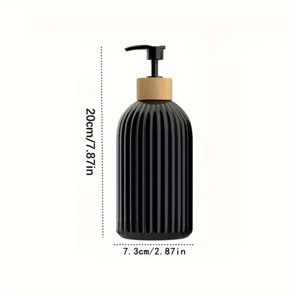 Minimalist Bamboo Pump Soap Dispenser — product in use