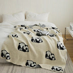 Kawaii Panda Knitted Blanket — main product photo