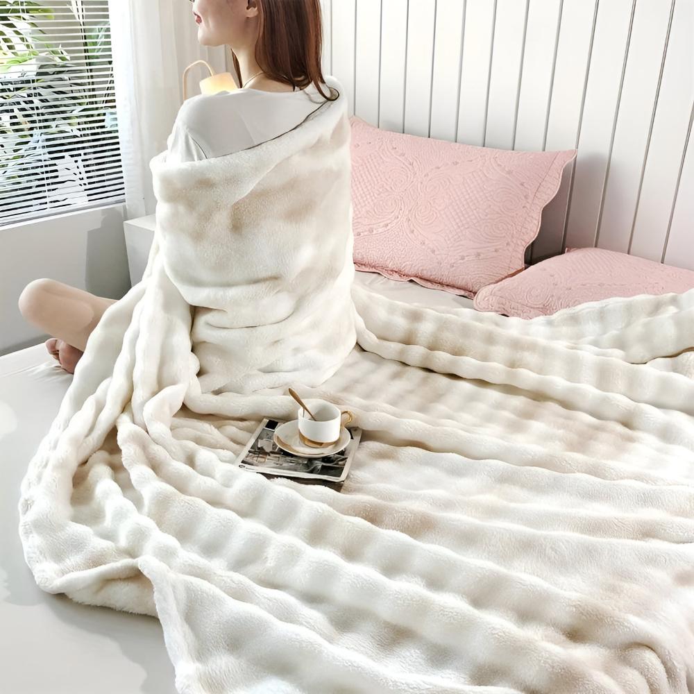 Ripple Tie-Dye Faux Fur Blanket — product feature detail