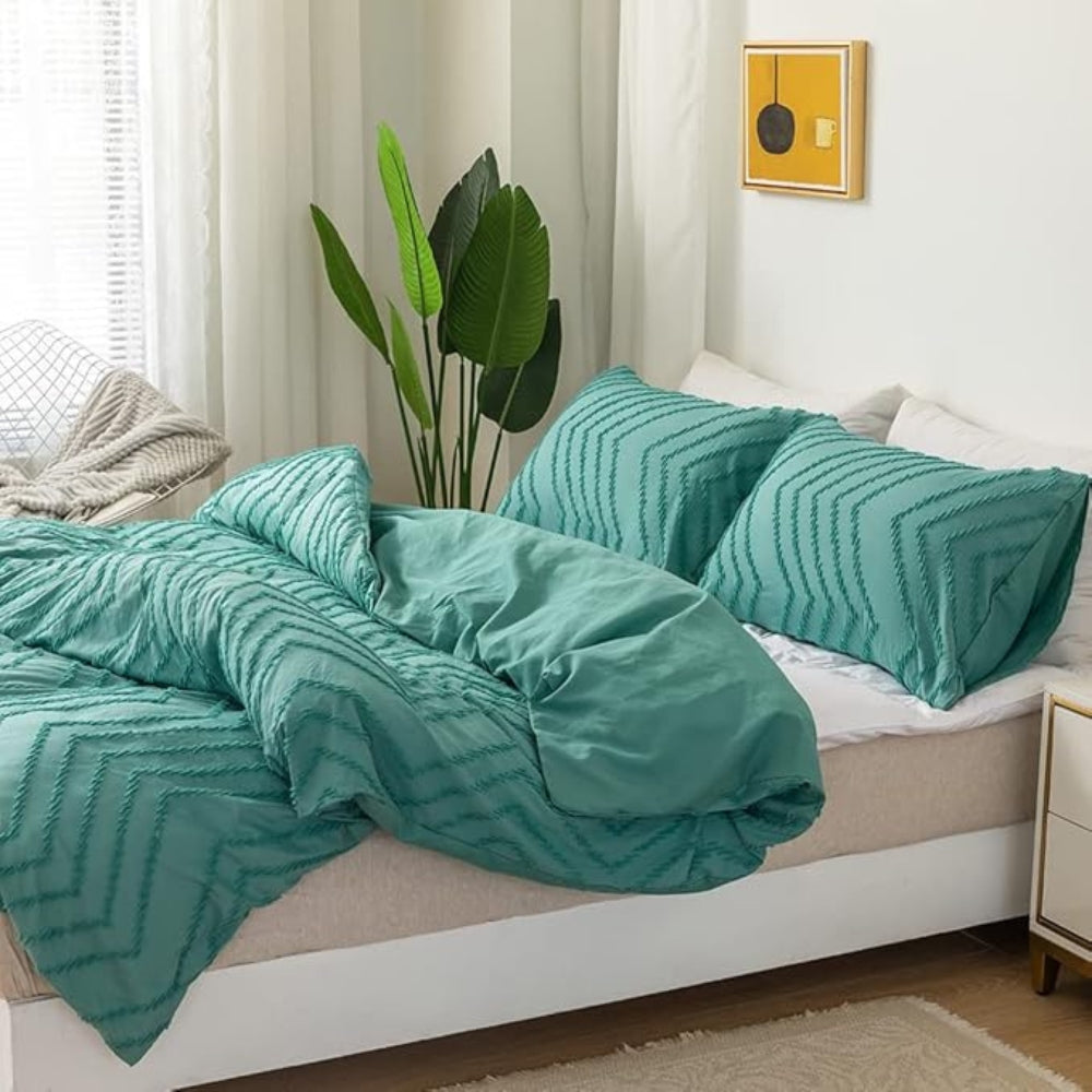 Chevron Plush Quilt Cover | 3pcs Set — product feature detail