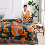 Wildflower Bloom Cotton Throw — product in use