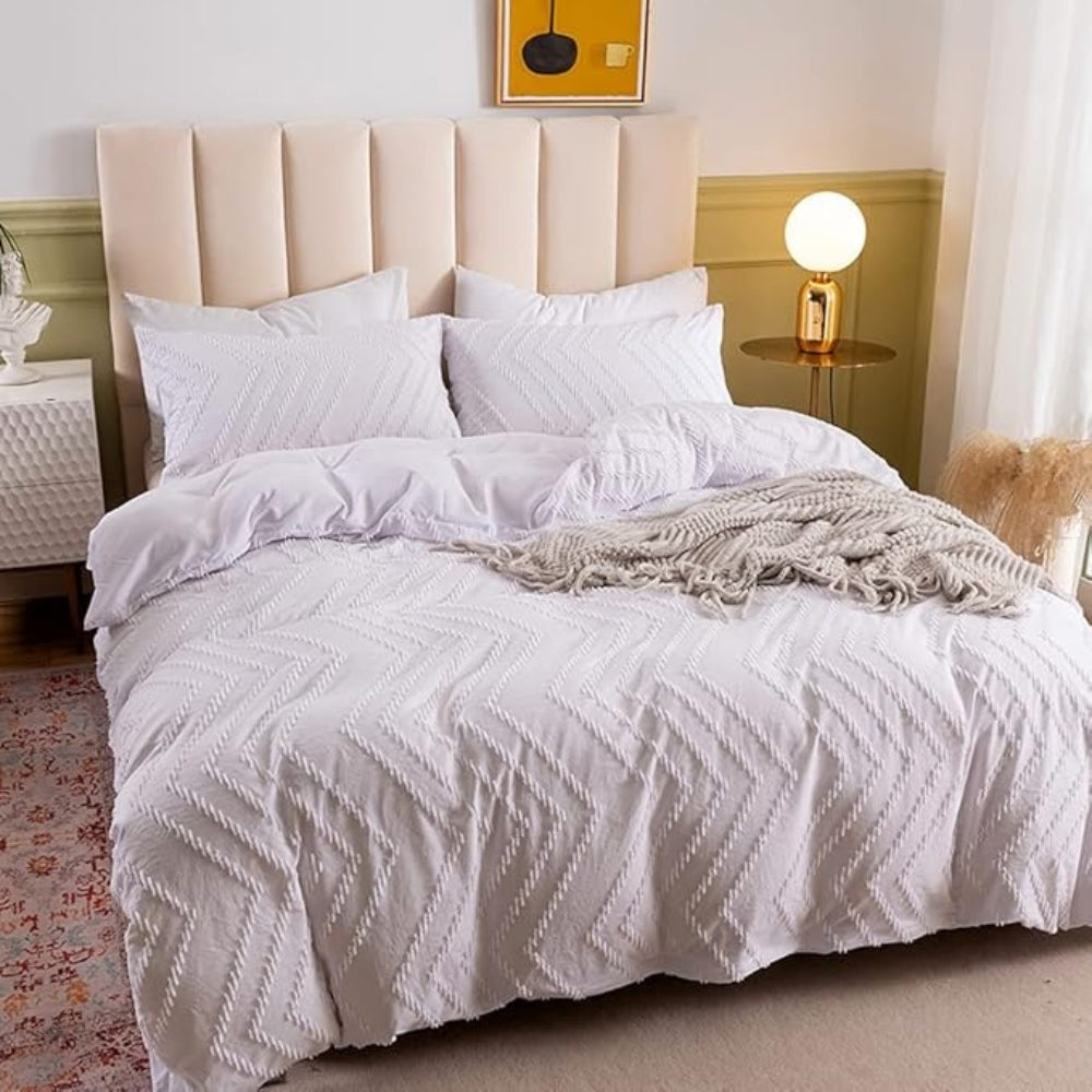 Chevron Plush Quilt Cover | 3pcs Set