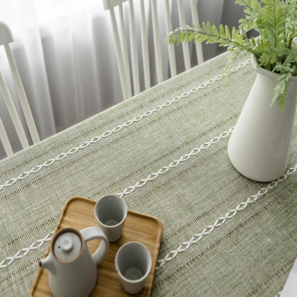 Elegant Cotton Linen Tablecloth — product close-up