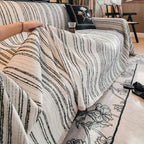 Regal Stripes Chenille Sofa Cover — alternate angle view