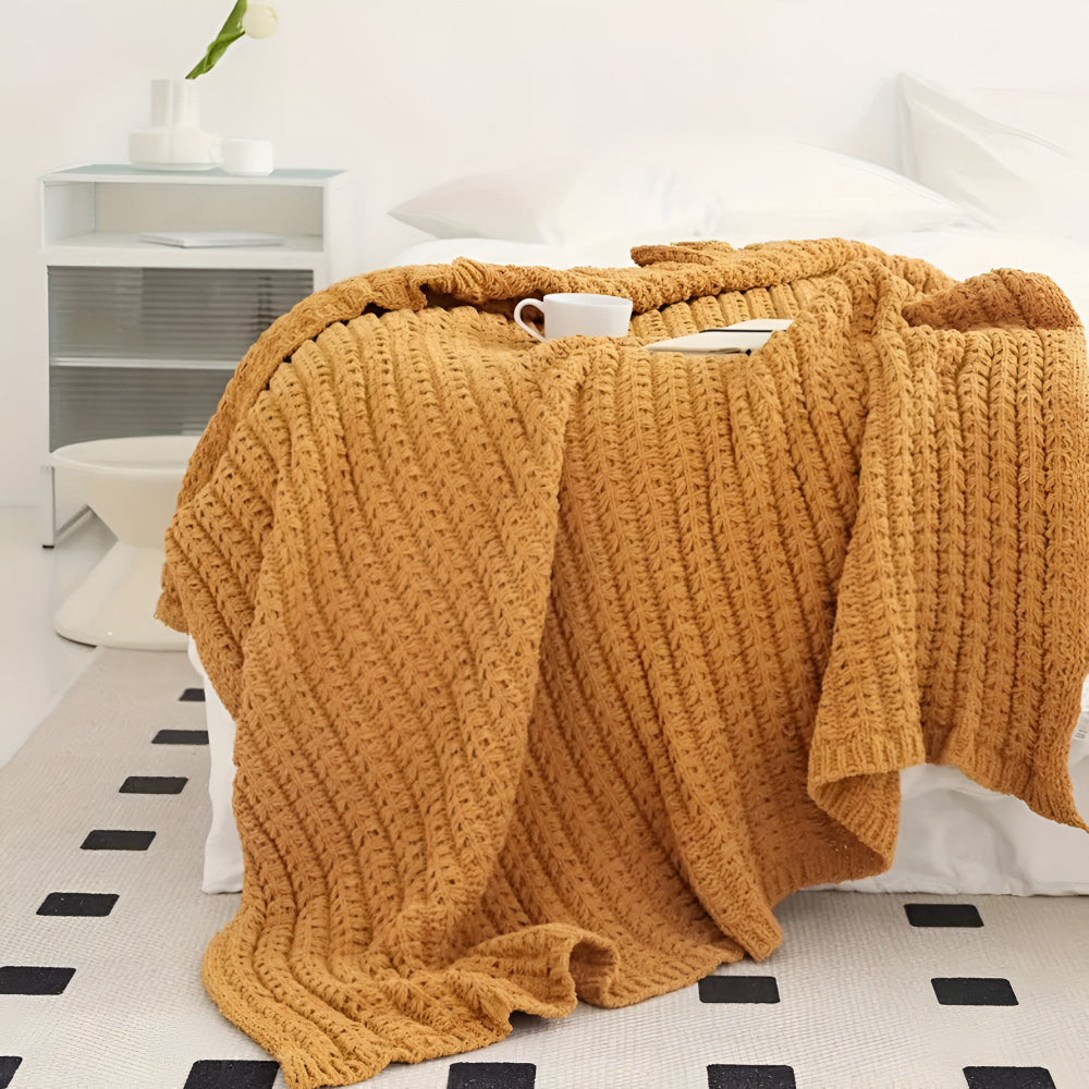 Vintage Chunky Knit Blanket — product detail view