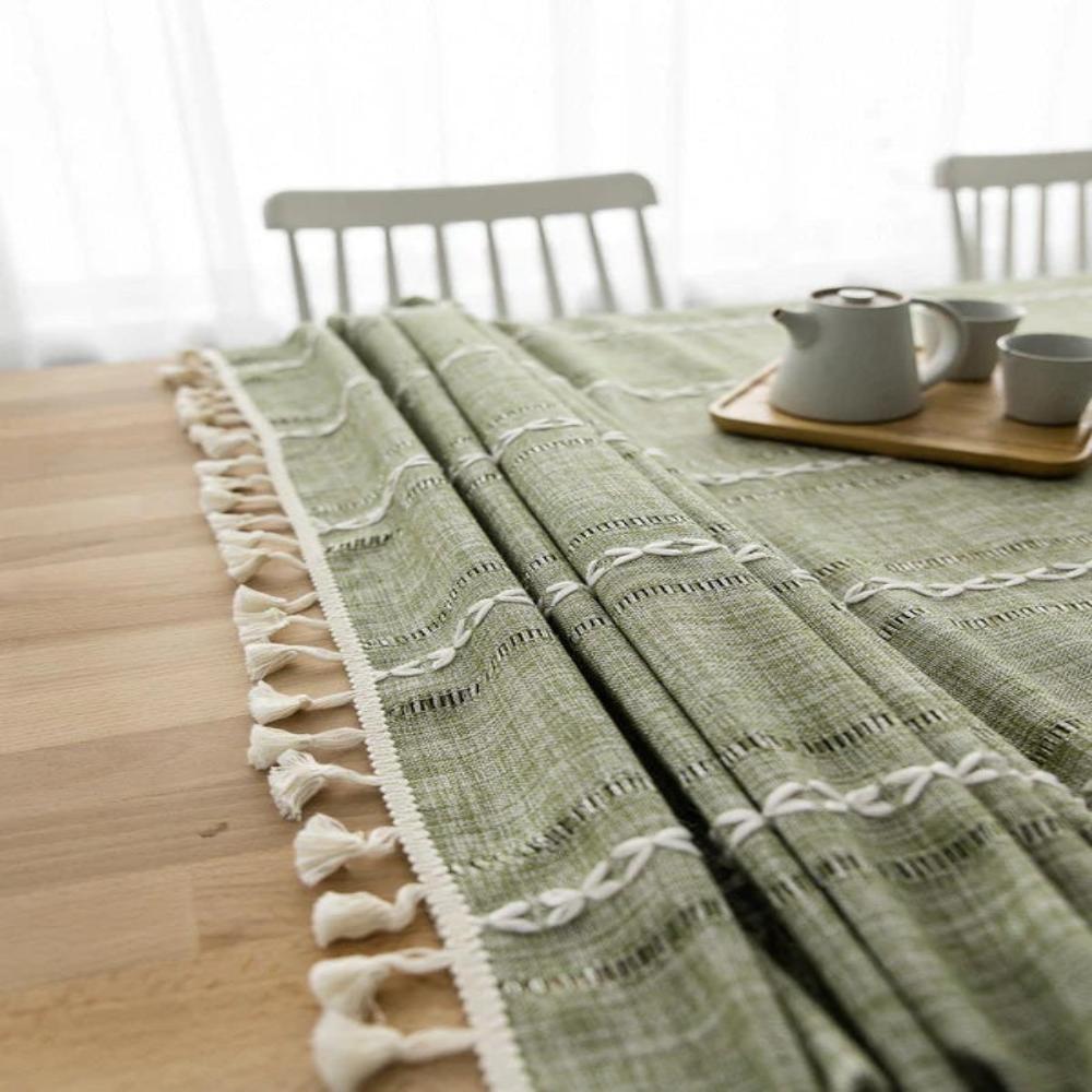 Elegant Cotton Linen Tablecloth — product in use